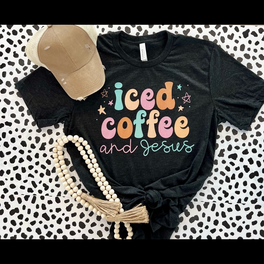 Iced coffee and Jesus Tee